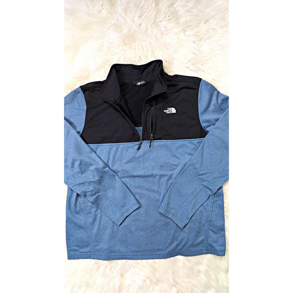 The North Face Mens XL 1/4 Zip Colorblock Pullover Sweater Black Blue Gorpcore
